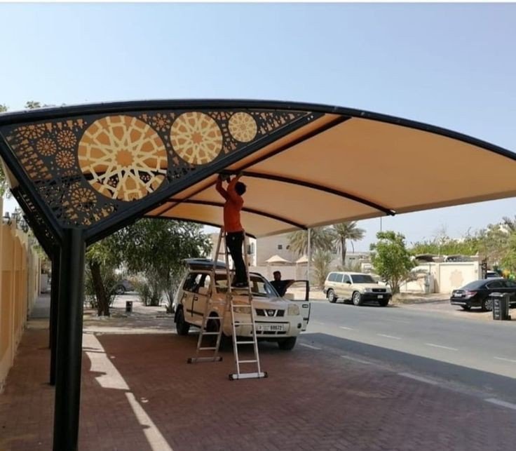  مظلات مواقف سيارات حي العزيزية الرياض